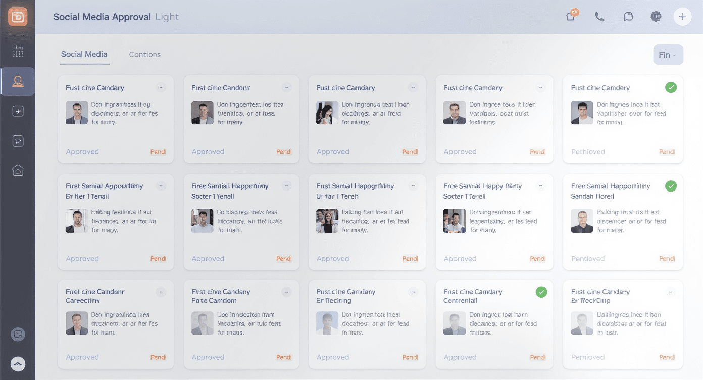 Content approval calendar interface